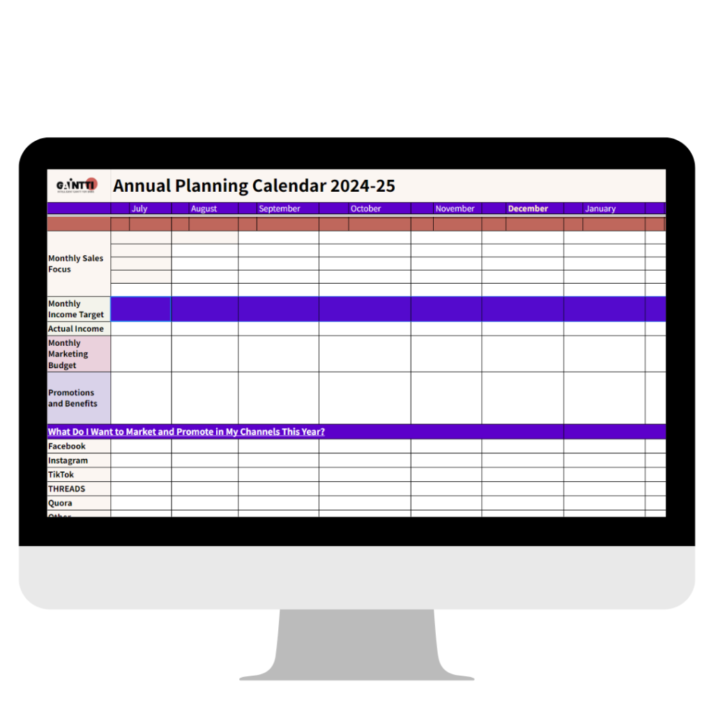 SOCIAL Gantt chart